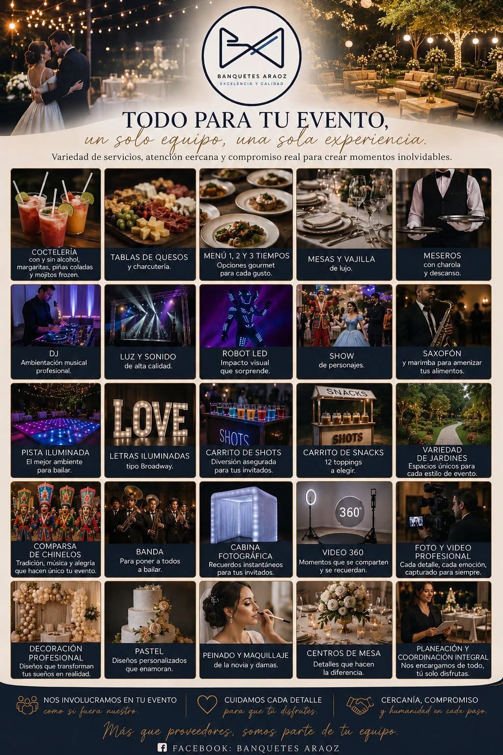 Catálogo de servicios para eventos